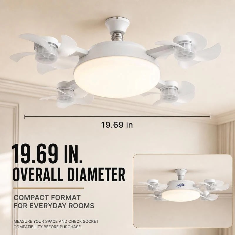 FLOXOL SnapCool Pro — Socket Ceiling Fan with Remote Control