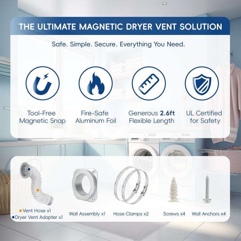 FLOXOL MagSnap Pro - Magnetic Dryer Vent Connector Kit