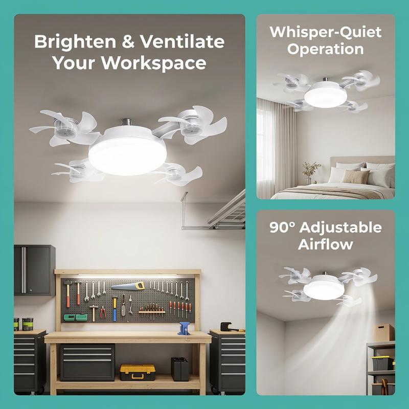 FLOXOL SnapCool Pro — Socket Ceiling Fan with Remote Control