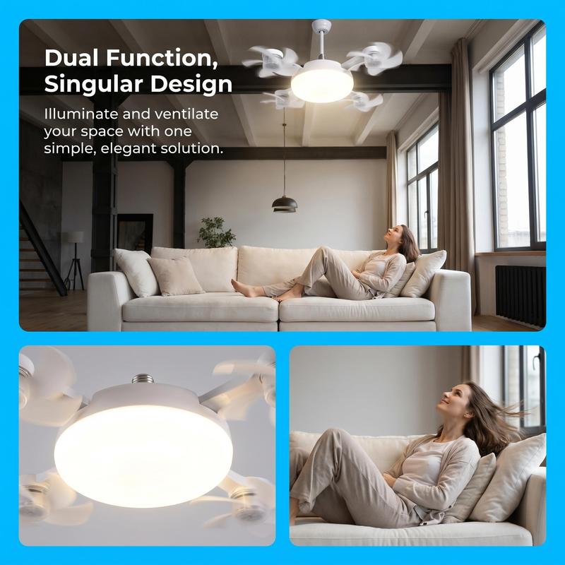 FLOXOL SnapCool Pro — Socket Ceiling Fan with Remote Control